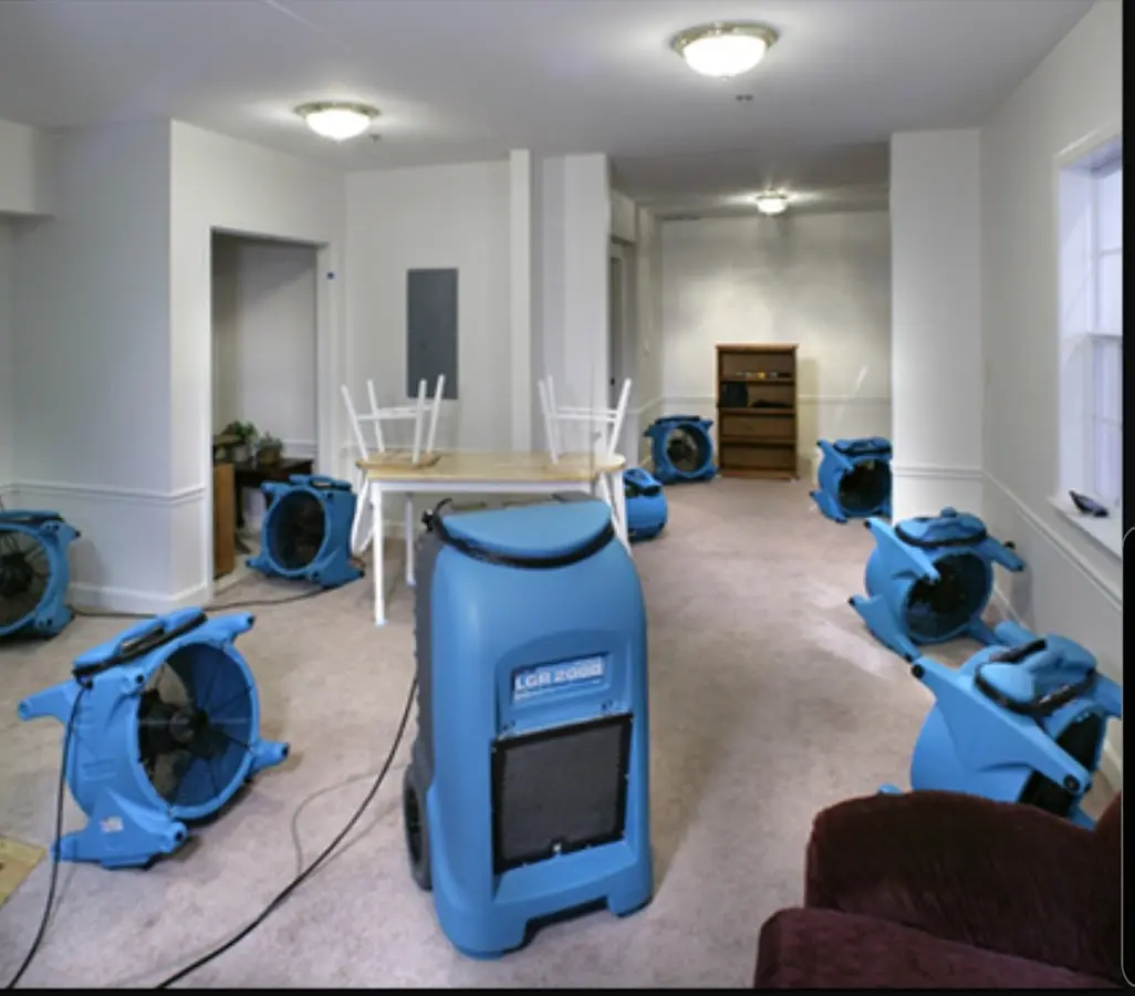 Air movers and dehumidifier setup for Water Damage Restoration in Lake Havasu City